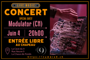 Modulator (CH) en concert au N09 – Jeudi 4 juin 2026 à 20h00