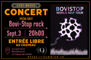 Bovistop en concert au N09 – Jeudi 3 septembre 2026 à 20h00